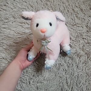 Fairview Pink Sheep Stuffed Animal Plush with Ribbon Bows Easter Spring Basket ✨